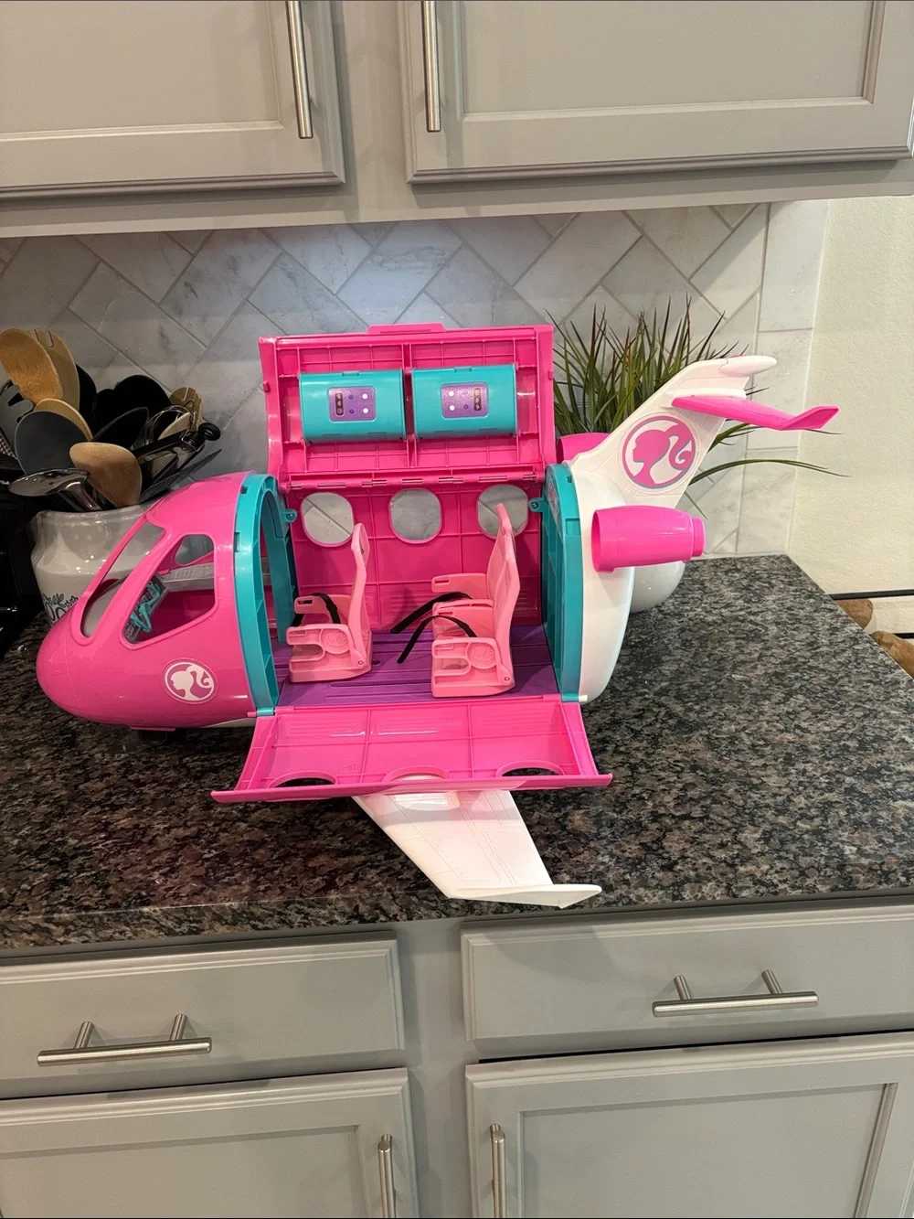 Barbie Hot Pink & White Play Plane